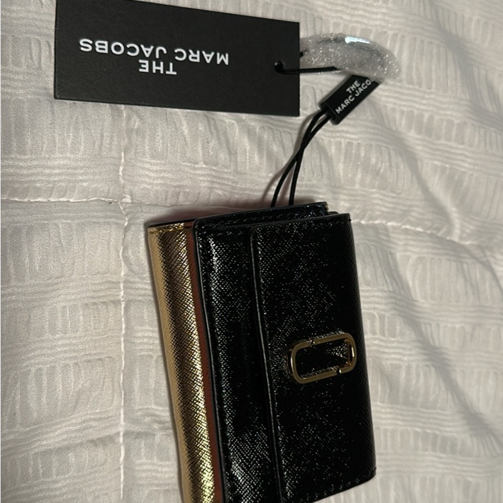 Marc Jacobs Black and Gold Phone Wallet